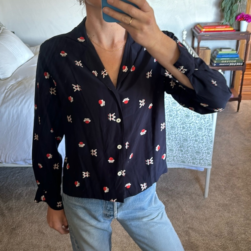 Vintage J.G. Hook 100% Rayon Blouse, Size 6 (small)